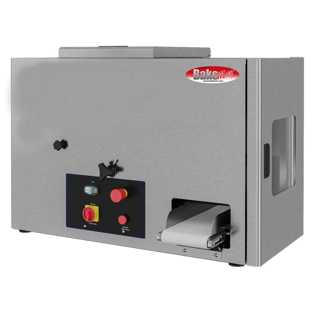 BakeMax BMCCD01 26 Inch Countertop Dough Divider with Four Scaling Cones — BakeMax manufacturer photo, countertop continuous automatic dough divider