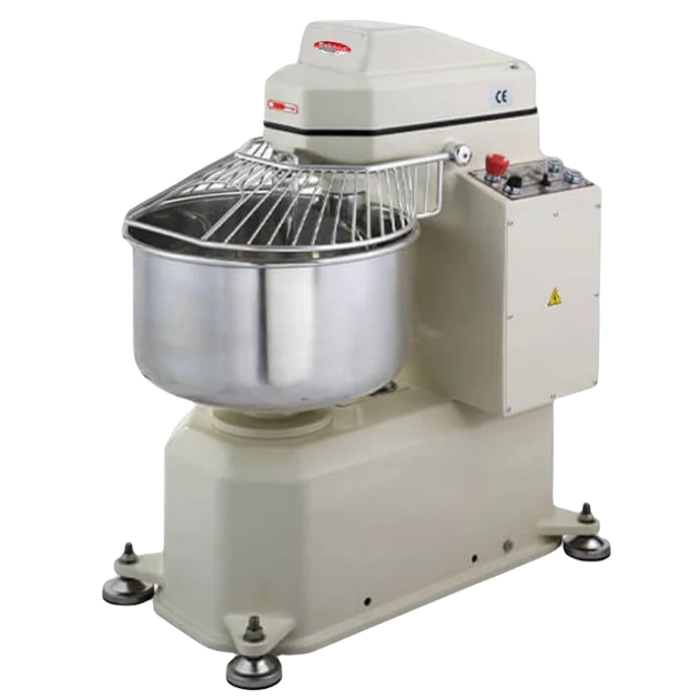 BakeMax BMSM020 20 Kg Electric Spiral Mixer 42 Qt Fixed Bowl Painted Finish — BakeMax manufacturer photo, front angled view of spiral mixer