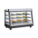 BakeMax BMTSC36 36 Inch Heated Display Case Countertop Full Service Glass — BakeMax manufacturer photo, case stocked with baked goods
