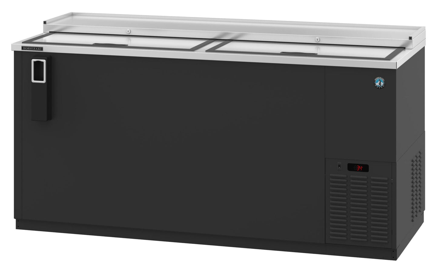 Hoshizaki CC65 two-section back bar bottle cooler with slide top doors