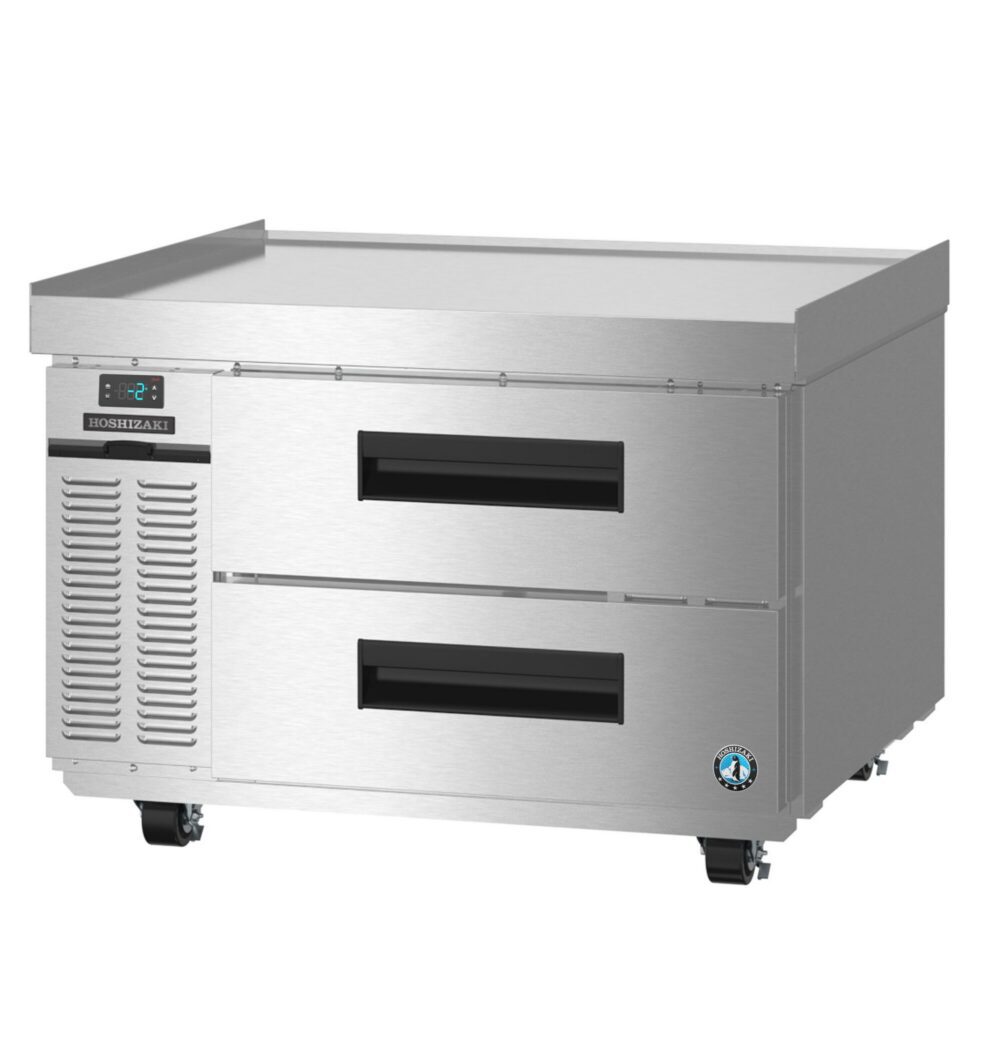 Hoshizaki CF36B-L 36 inch stainless steel chef base freezer with left side condenser