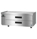 Hoshizaki CF60B-L 60 inch Steelheart chef base freezer, left three-quarter view with two stainless steel drawers