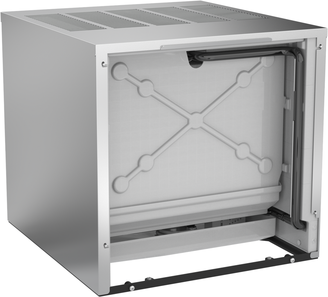 Ice-O-Matic CIM0520HA90 modular ice machine head, Elevation Series half cube, interior view