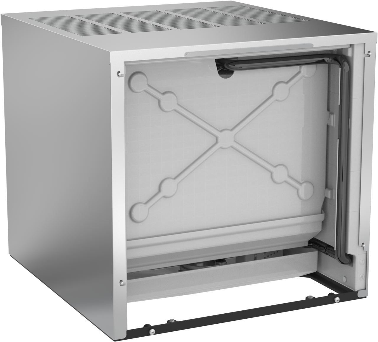 Ice-O-Matic CIM0520HA90 modular ice machine head, Elevation Series half cube, interior view