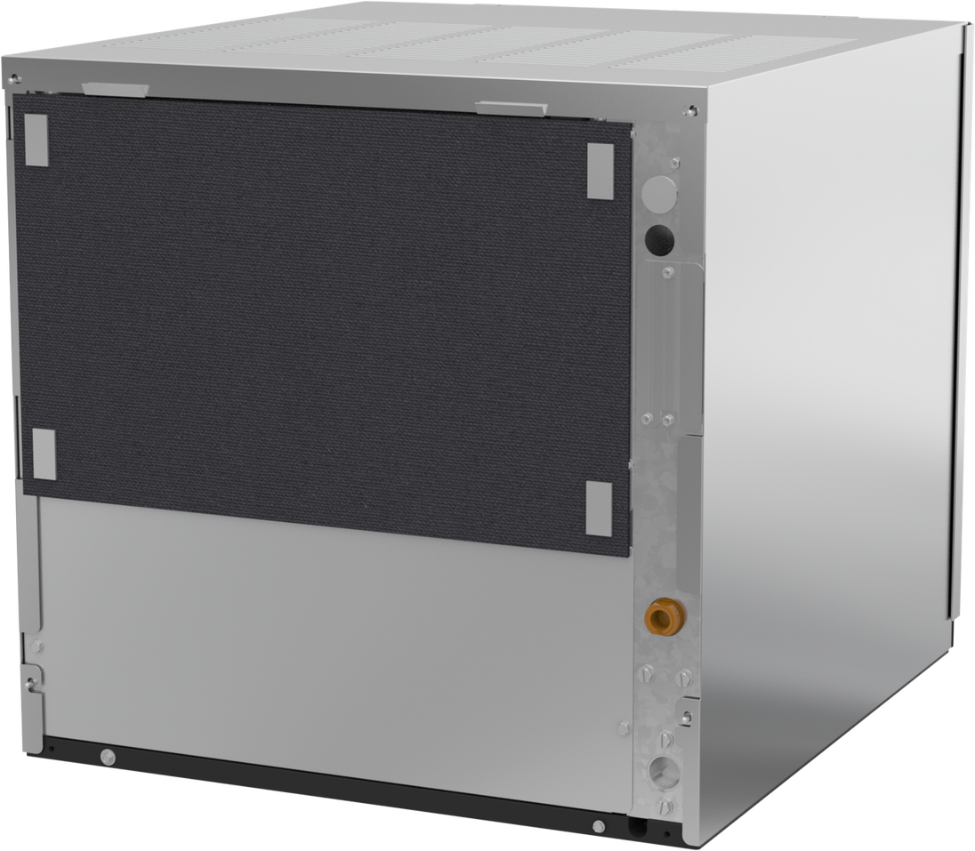 Ice-O-Matic CIM0520HA90 modular ice machine head, Elevation Series half cube, rear left angle view