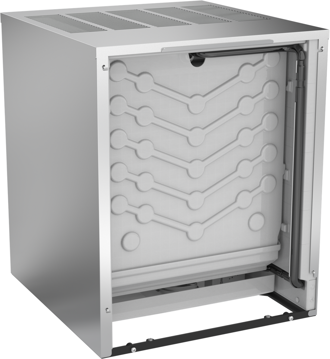 Ice-O-Matic CIM1126HA90 modular ice machine head, Elevation Series half cube, interior view