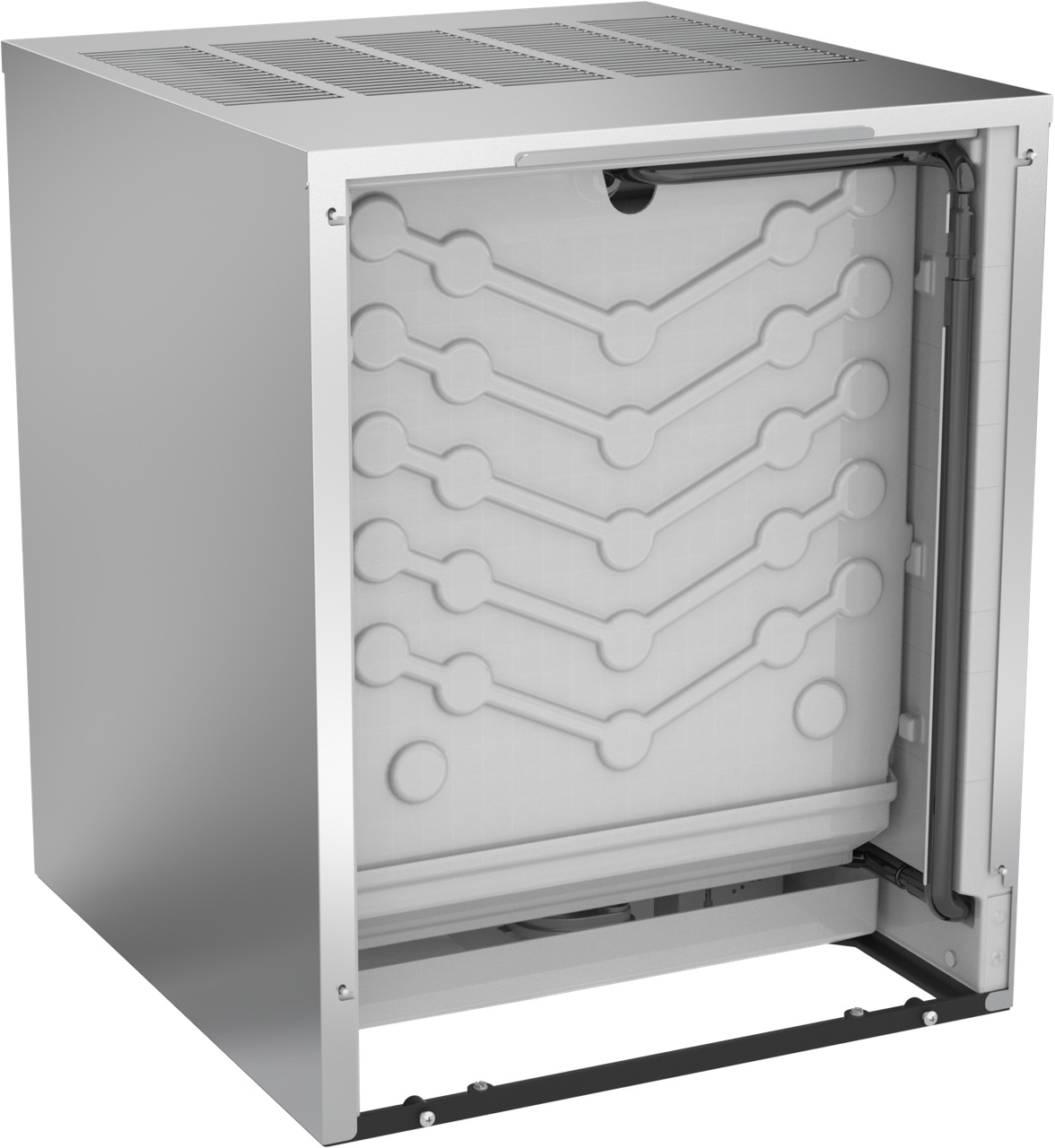Ice-O-Matic CIM0826HA90 modular ice machine head, Elevation Series half cube, interior view