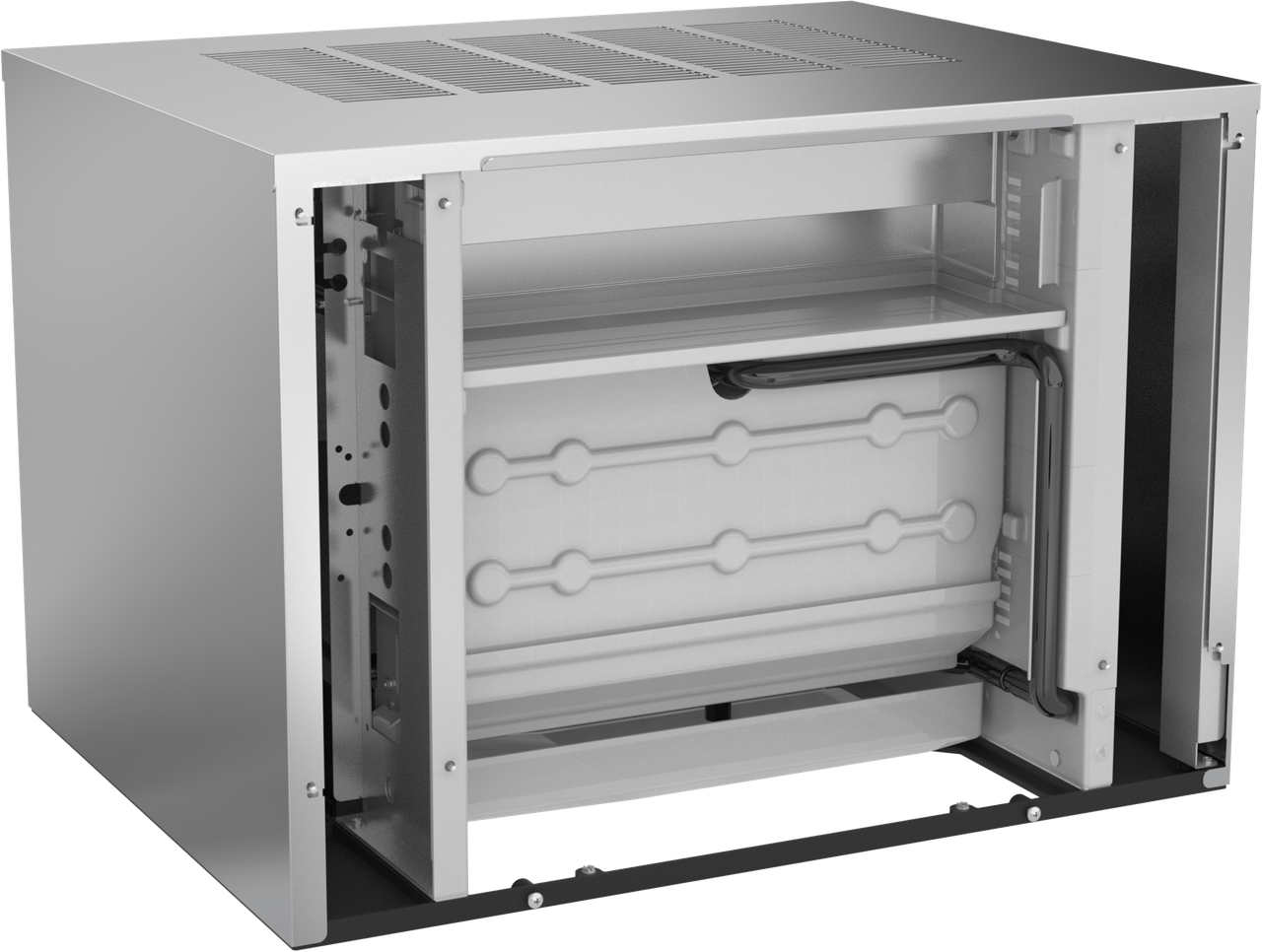 Ice-O-Matic CIM0330HA90 modular ice machine head, Elevation Series half cube, interior view