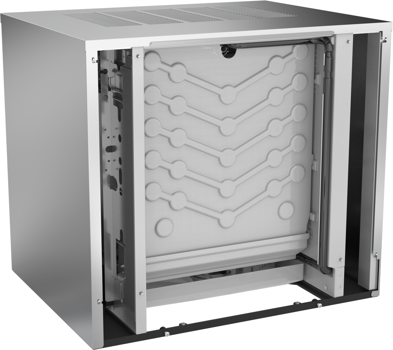 Ice-O-Matic CIM1136HA90 modular ice machine head, Elevation Series half cube, interior view