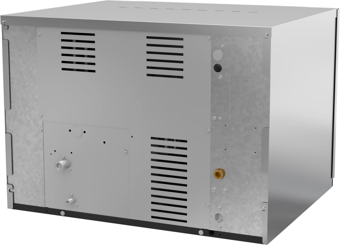 Ice-O-Matic CIM0530HR49 modular ice machine head, Elevation Series half cube, rear left angle view