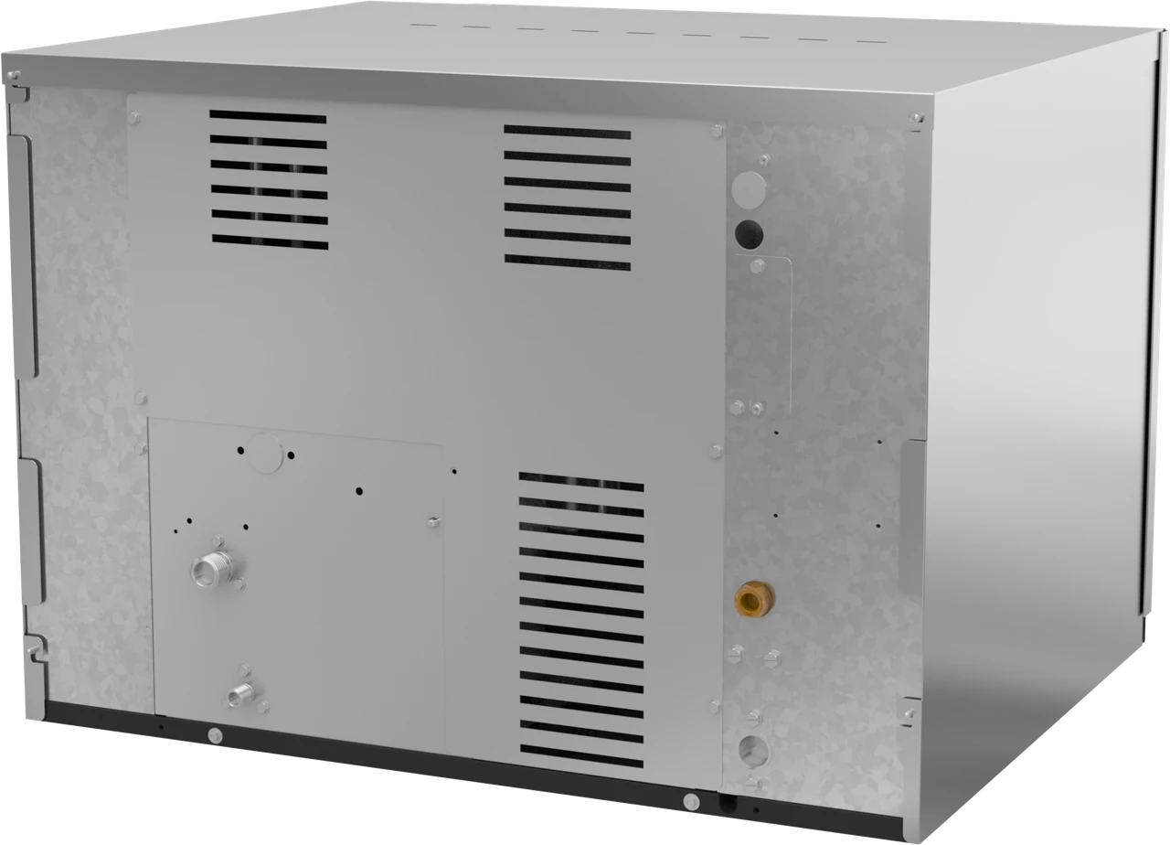 Ice-O-Matic CIM0530HR49 modular ice machine head, Elevation Series half cube, rear left angle view