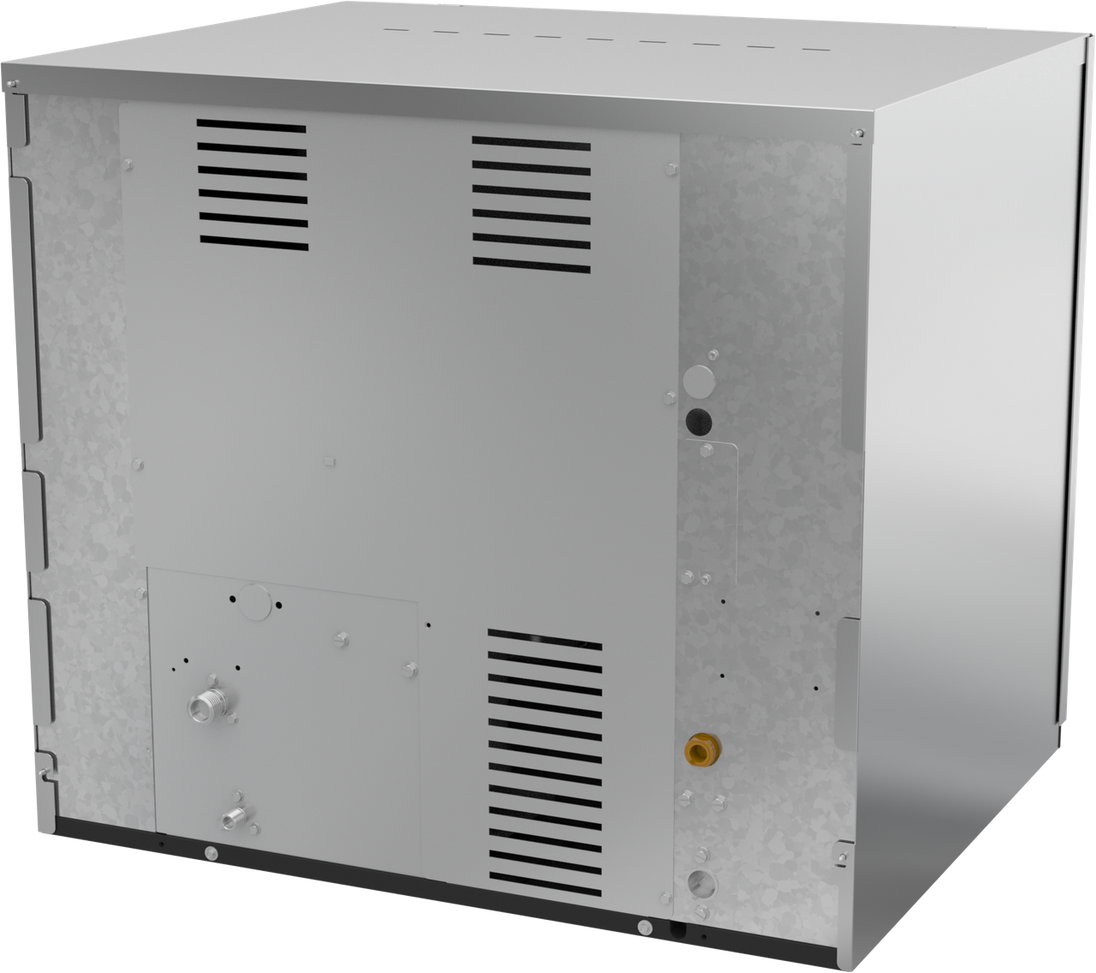 Ice-O-Matic CIM1136FR49 modular ice machine head, Elevation Series full cube, rear left view