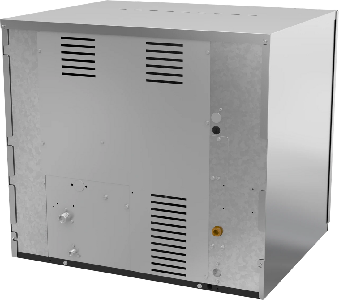 Ice-O-Matic CIM1136HR49 modular ice machine head, Elevation Series half cube, rear left view