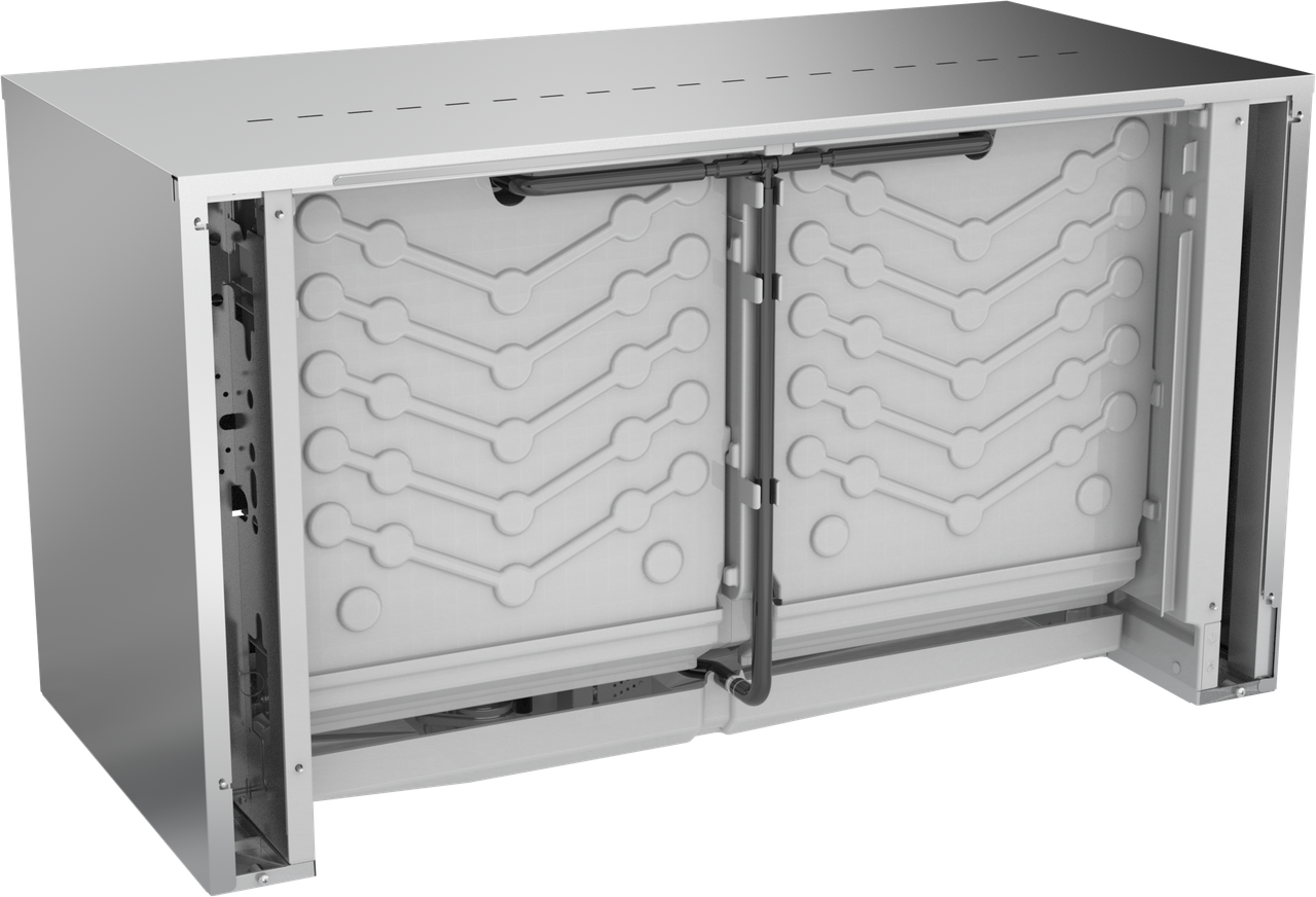 Ice-O-Matic CIM2047FR modular ice machine head, full cube, interior view
