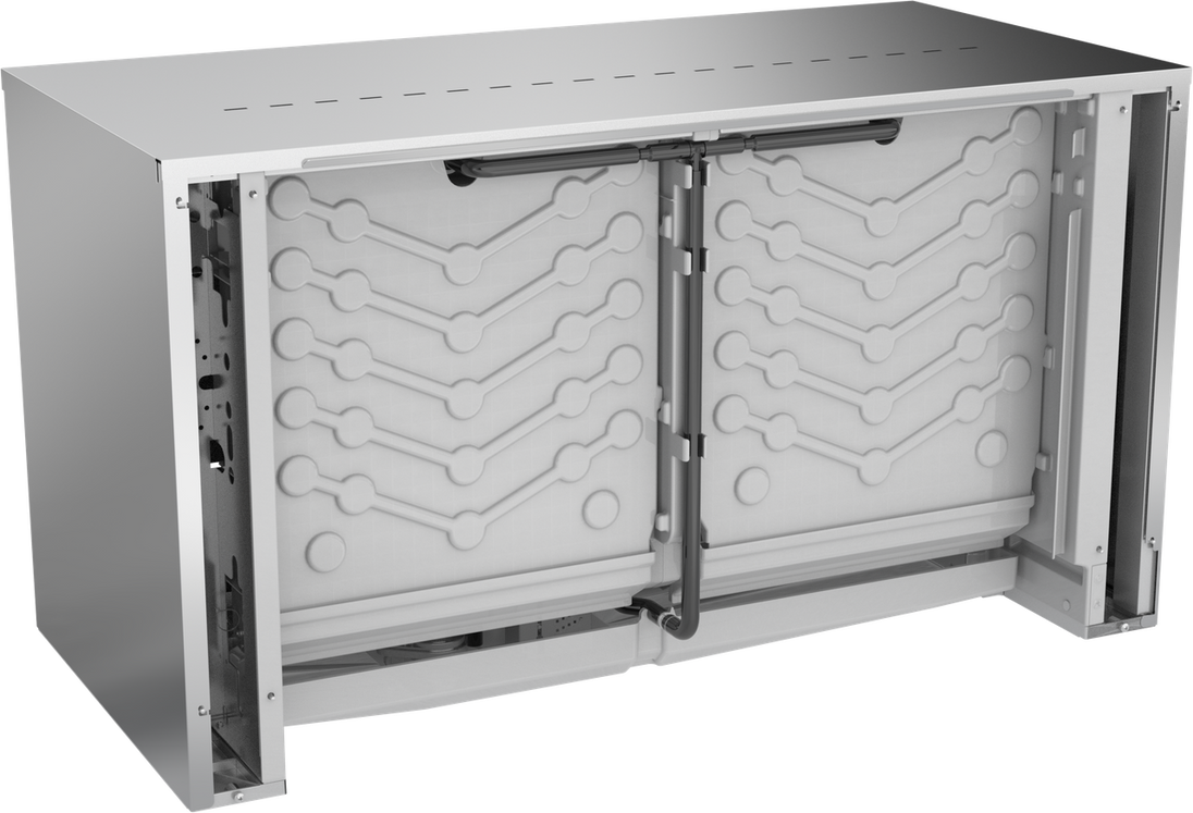 Ice-O-Matic CIM2047HW modular ice machine head, half cube, interior view