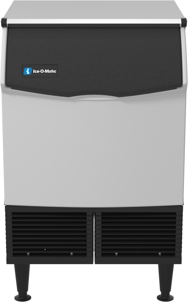 Ice-O-Matic CIMU220HA90 self-contained undercounter ice machine, half cube, front view