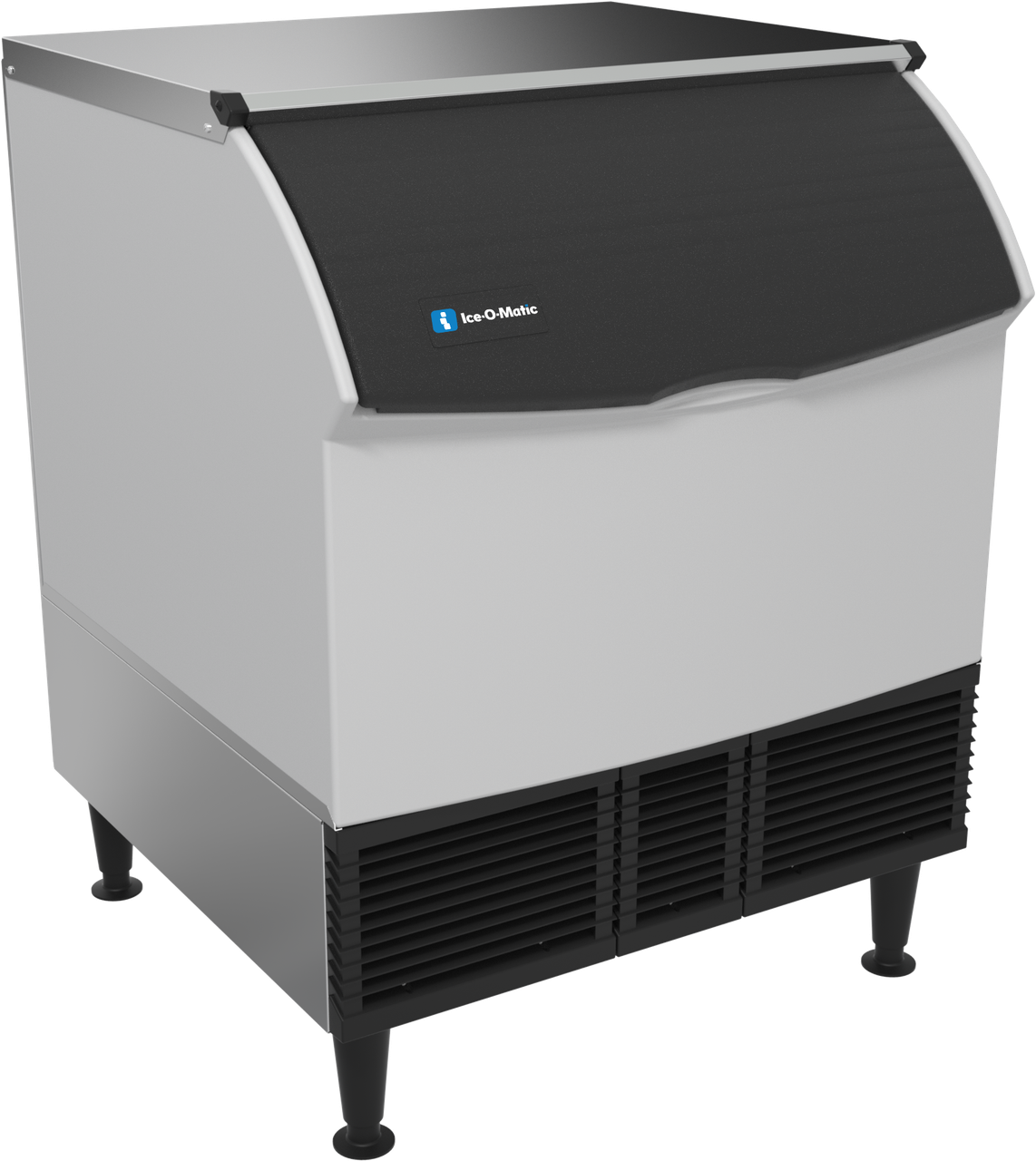Ice-O-Matic CIMU300HA90 self-contained undercounter ice machine, half cube, angled view