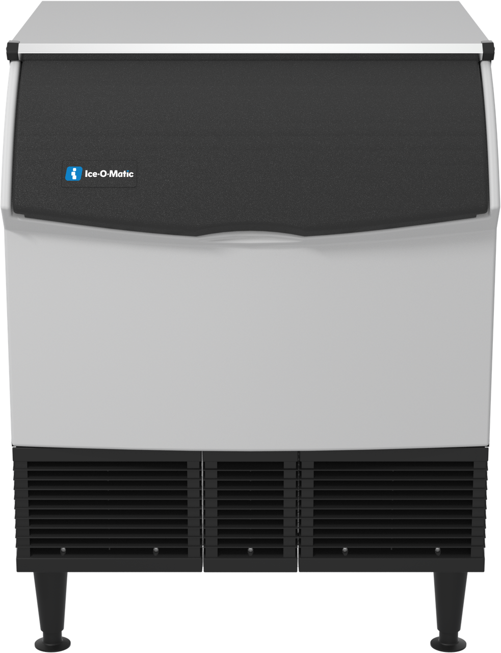 Ice-O-Matic CIMU300HA90 self-contained undercounter ice machine, half cube, front view