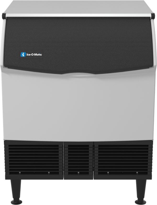 Ice-O-Matic CIMU300HA90 self-contained undercounter ice machine, half cube, front view