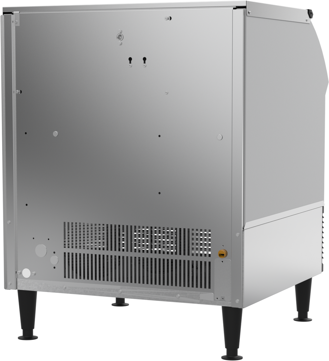 Ice-O-Matic CIMU300HA90 self-contained undercounter ice machine, half cube, rear left view