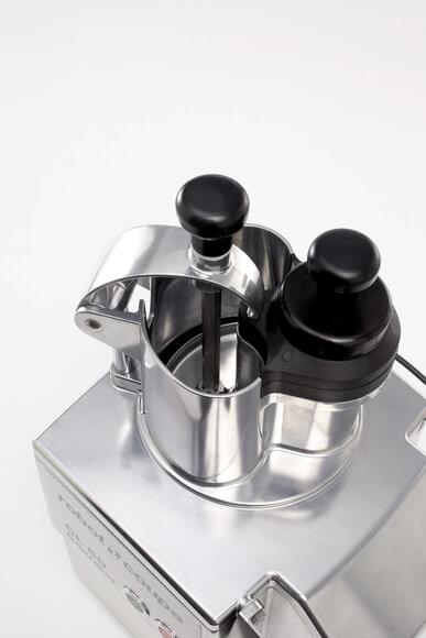 Robot Coupe CL50GOURMET feed hopper and pusher detail