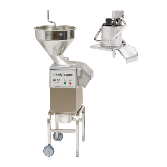 Robot Coupe CL55E2HEAD floor vegetable preparation machine with automatic feed head