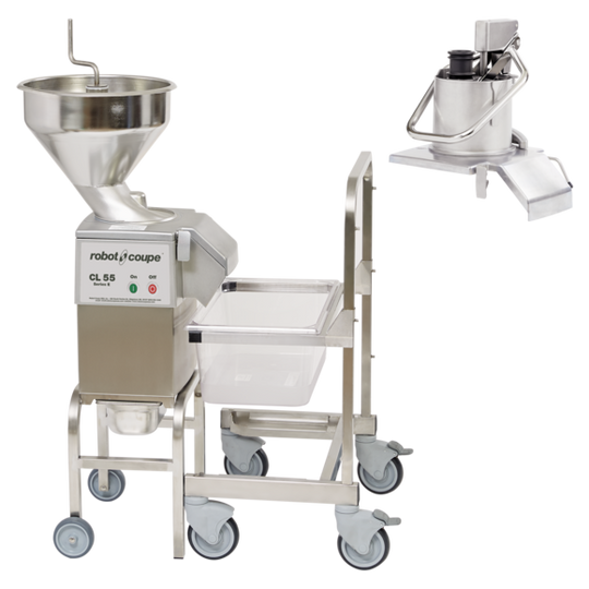 Robot Coupe CL55WS floor vegetable preparation machine workstation with mobile prep cart