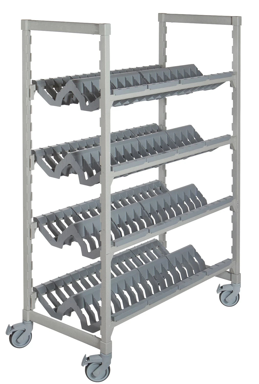 Cambro CPMU244875PDPKG mobile angled drying rack Speckled Gray