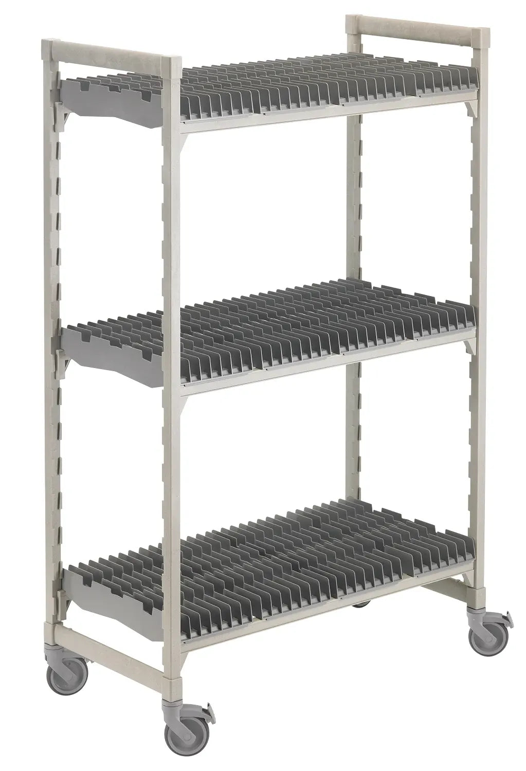 Cambro CPMU246075DRPKG mobile vertical drying rack Speckled Gray