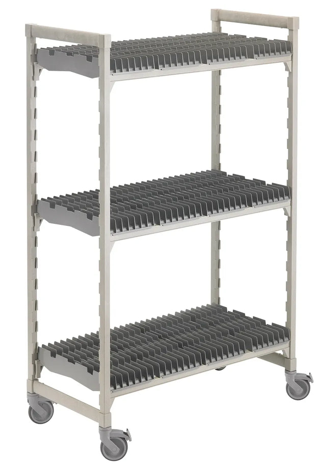 Cambro CPMU246075DRPKG mobile vertical drying rack Speckled Gray