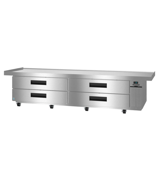 Hoshizaki CR110B Steelheart Series refrigerated chef base with four stainless drawers