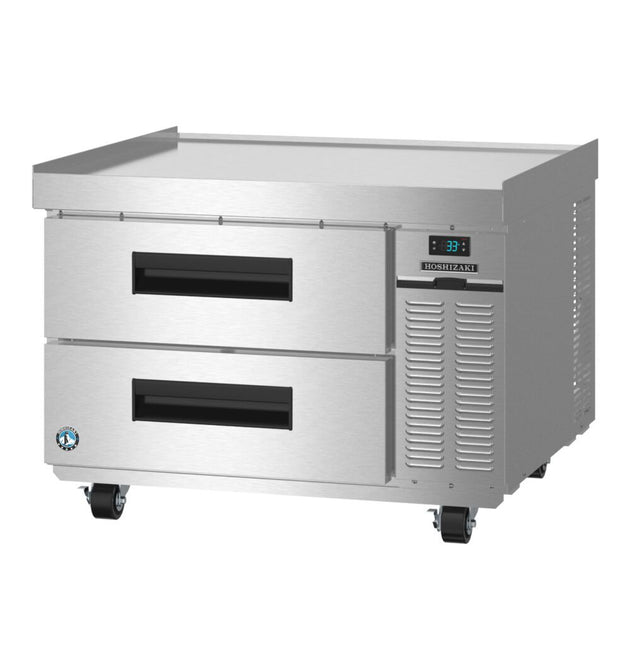 Hoshizaki CR36B Steelheart Series refrigerated chef base with two stainless drawers