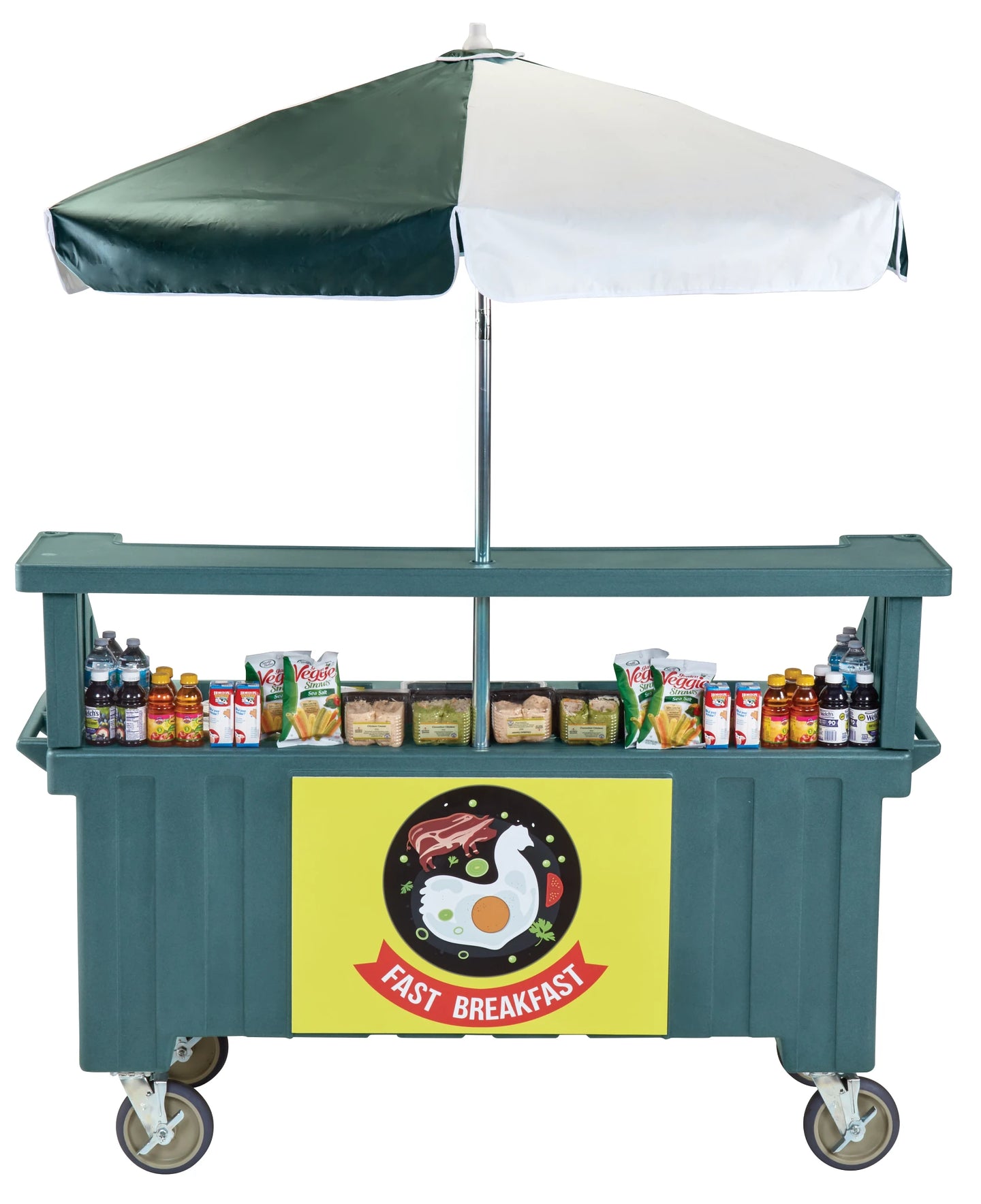 Cambro CVC72192 Camcruiser vending cart two-well Granite Green