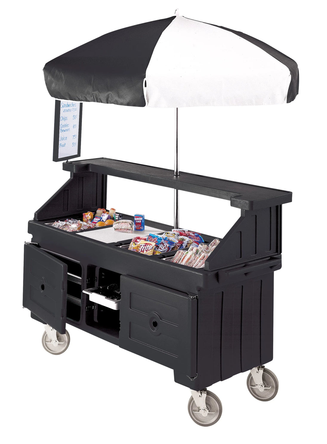 Cambro CVC724110 Camcruiser vending cart four-well Black