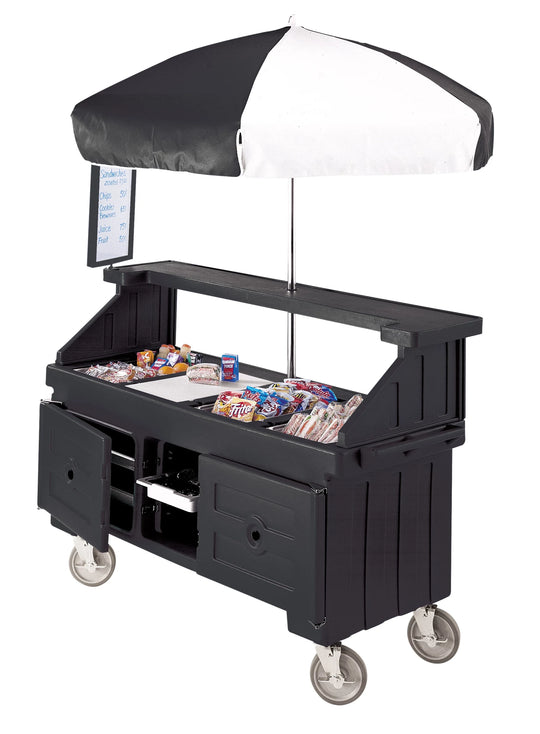 Cambro CVC724110 Camcruiser vending cart four-well Black