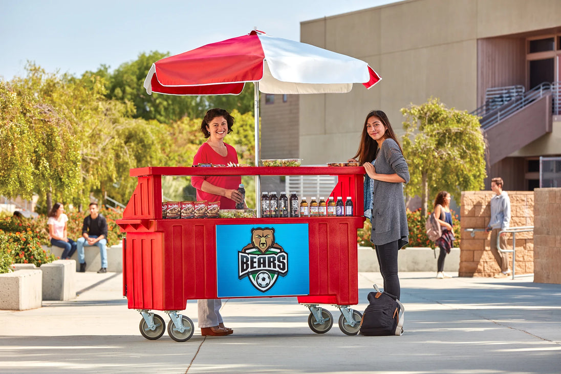 Cambro CVC724158 Camcruiser vending cart four-well Hot Red