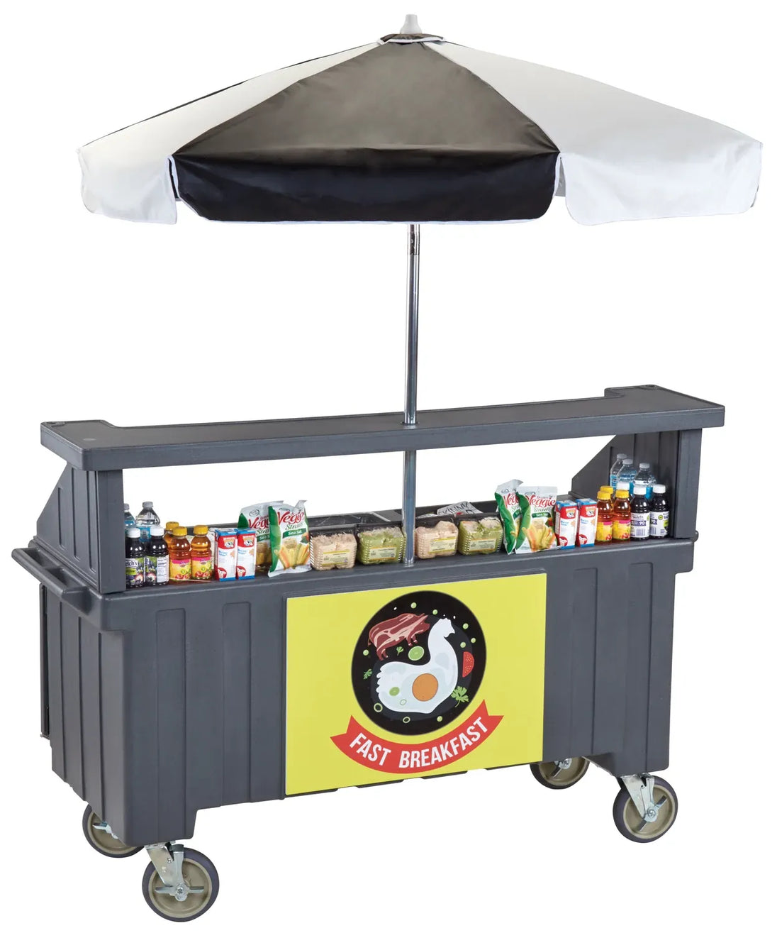 Cambro CVC724191 Camcruiser vending cart four-well Granite Gray