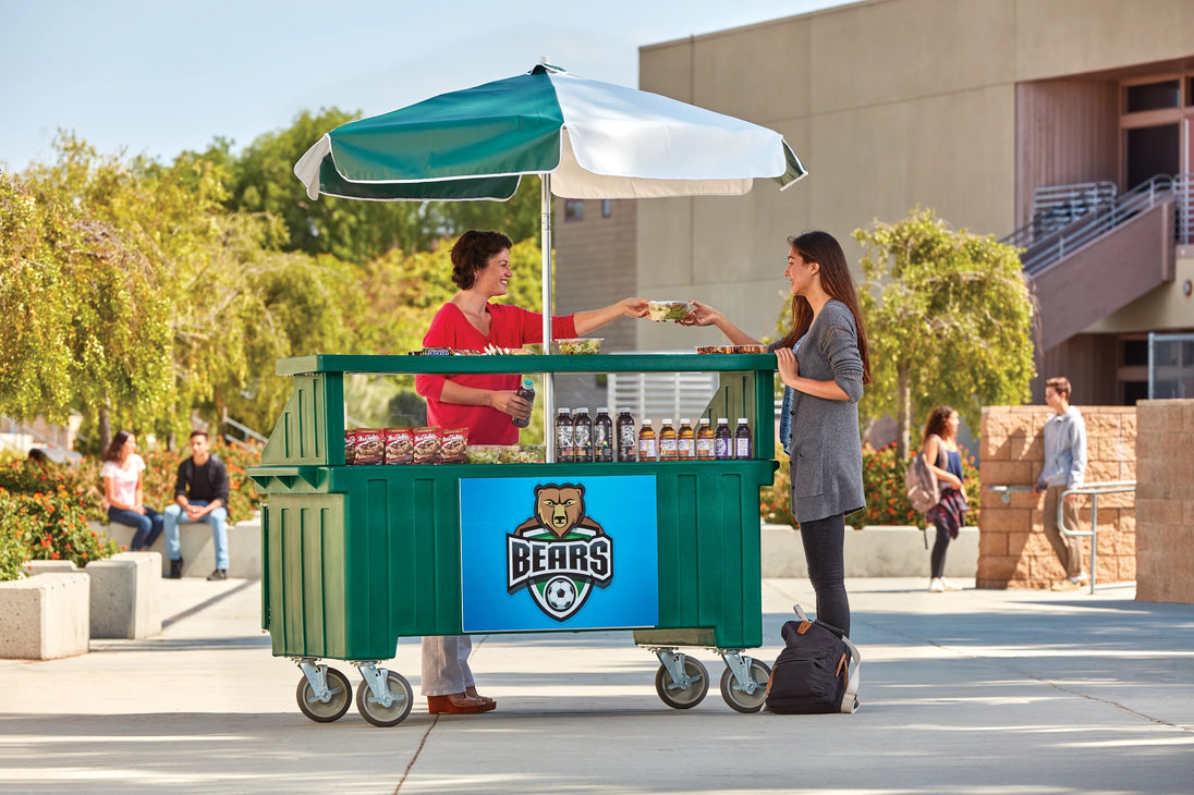 Cambro CVC724519 Camcruiser vending cart four-well Kentucky Green