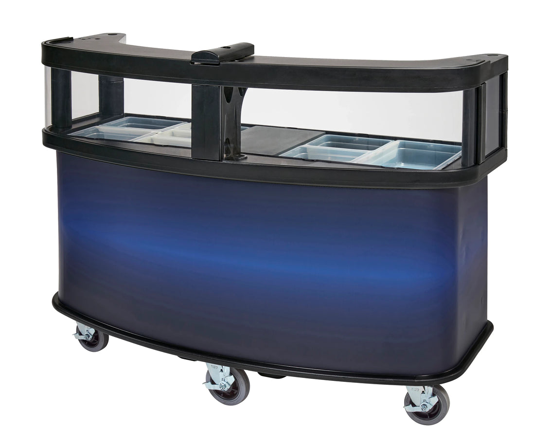 Cambro CVC75W10 vending cart base with safety barrier Blue