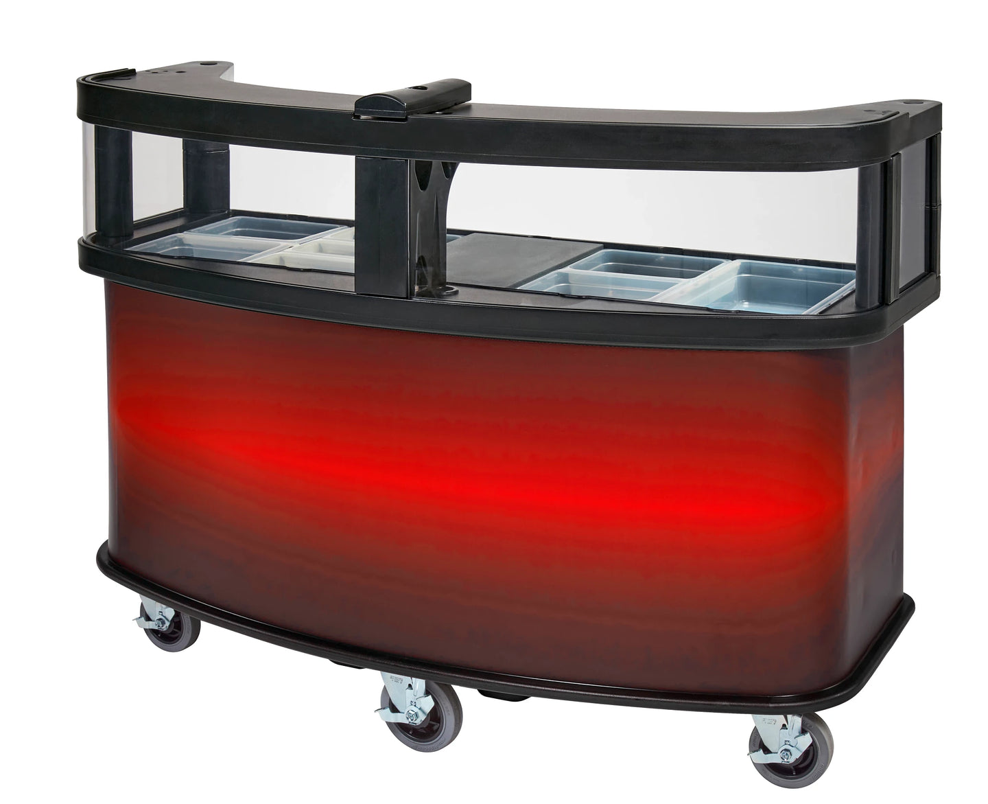 Cambro CVC75W11 vending cart base with safety barrier Red