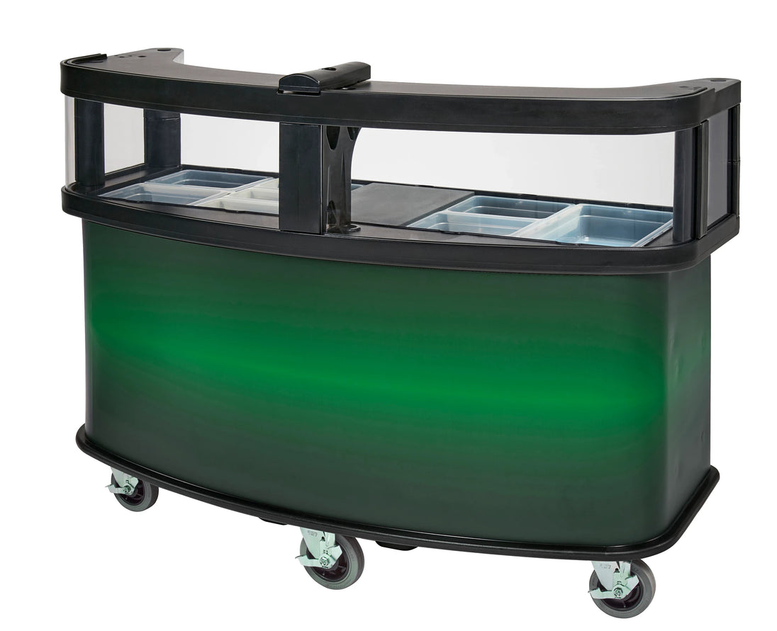 Cambro CVC75W12 vending cart base with safety barrier Green