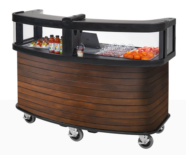 Cambro CVC75W16 vending cart base with safety barrier Dark Oak