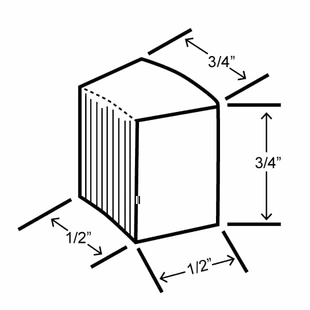 Medium cubelet ice piece dimensions produced by the Hoshizaki FS-1501MLJ-C