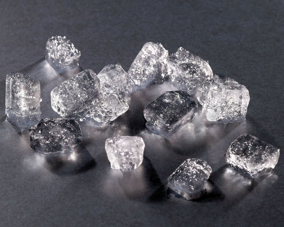 Close view of cubelet nugget ice produced by the Hoshizaki FD-650MRJZ-C