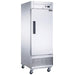 Dukers D28F single solid door bottom mount reach-in freezer, stainless steel