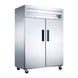 Dukers D55AR two solid door top mount reach-in refrigerator, stainless steel