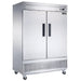 Dukers D55F two solid door bottom mount reach-in freezer, stainless steel
