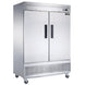 Dukers D55F two solid door bottom mount reach-in freezer, stainless steel