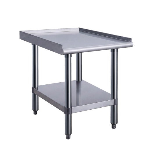 Dukers DCES-3024 24 inch stainless steel equipment stand with undershelf and adjustable bullet feet