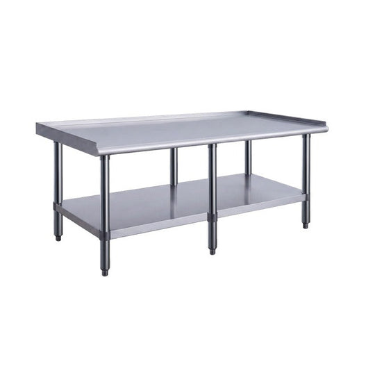Dukers DCES-3060 60 inch stainless steel equipment stand with undershelf and adjustable bullet feet